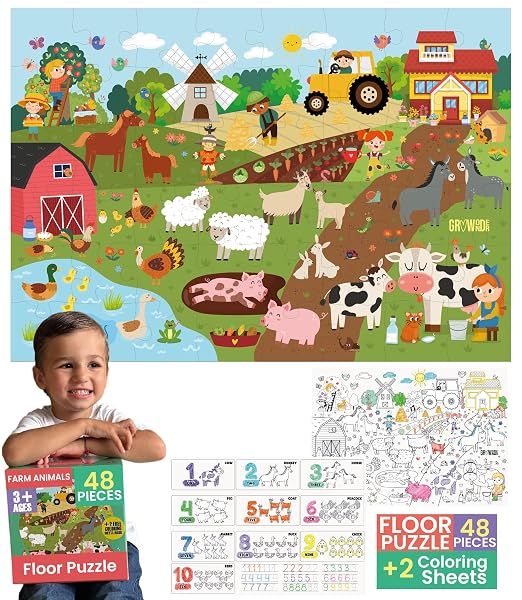FLOOR PUZZLES FOR KIDS AGES 3-5 4-6 EDUCATIONAL...
