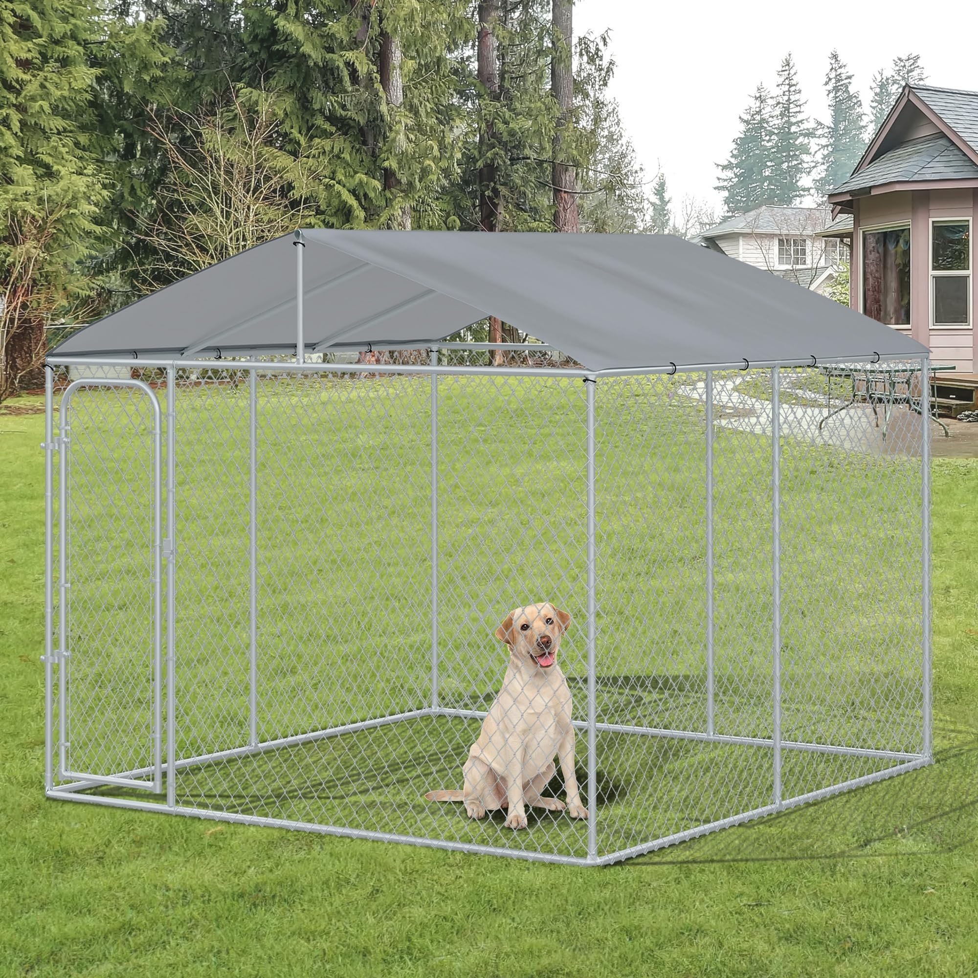 Mua PawHut 9.8' x 9.8' x 7.7' Dog Kennel, Outdoor Dog Run with