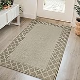 BEQHAUSE Door Mat Dirt Trapper Non Slip Entryway Rugs Absorbent Welcome Mat Low Profile Washable Front Door Mat for Muddy Paws,Entrance,Hallway, 36" x 60",Beige