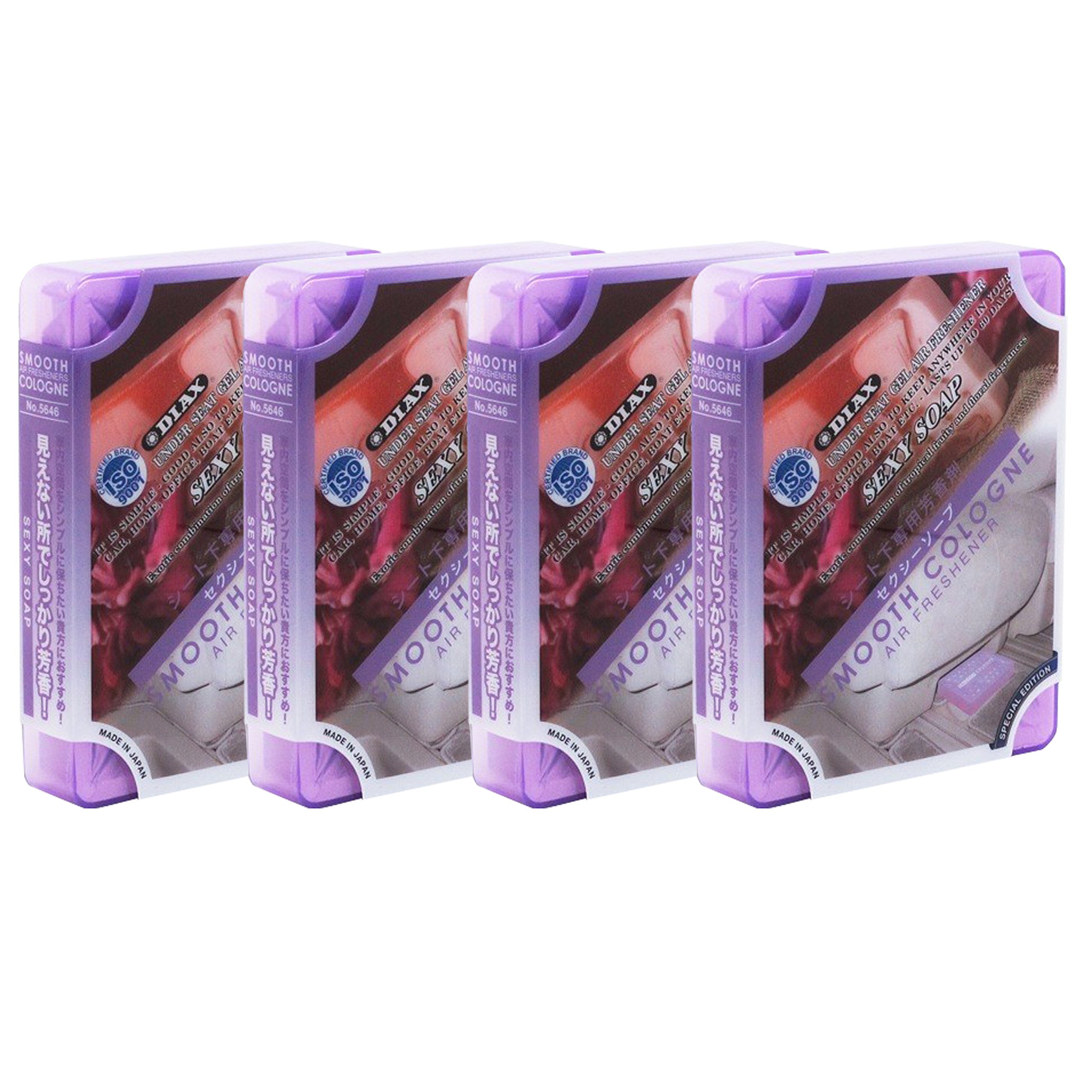 4-pack Smooth Cologne Sexy Soap Scent (Exotic Combination Tropical Fruity and Floral Fragrance) Luxury Air Freshener JDM Genuine Diax Japan for Home/office/Car/auto/RV