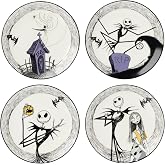 Lenox Nightmare Before Christmas Halloween Accent Plates, Appetizer Set | porcelain, dishwasher safe, microwave safe | also great as a halloween dessert plate for salad or bread