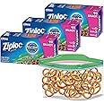Ziploc Snack and Sandwich Bags for On the Go Freshness, Grip 'n Seal Technology for Easier Grip, Open, and Close, 90 Count, P