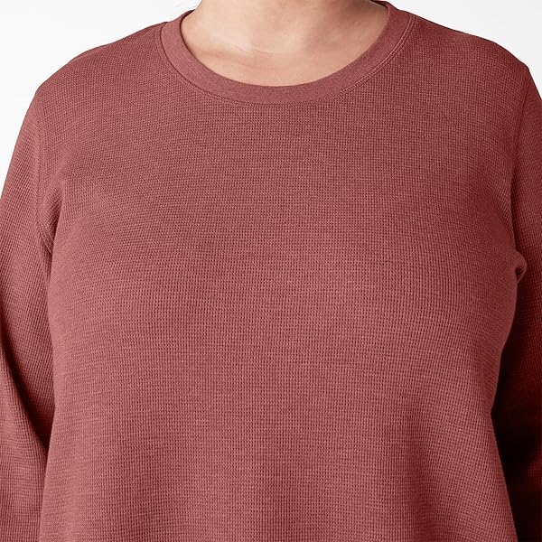 DICKIES SIZE WOMEN’S PLUS LONG SLEEVE THERMAL SHIRT, BRICK