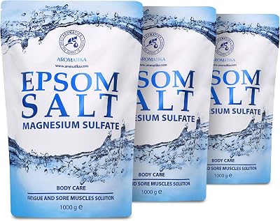 AROMATIKA Epsom Bath Salt 3kg Set - Pure Magnesium Sulphate for Muscle