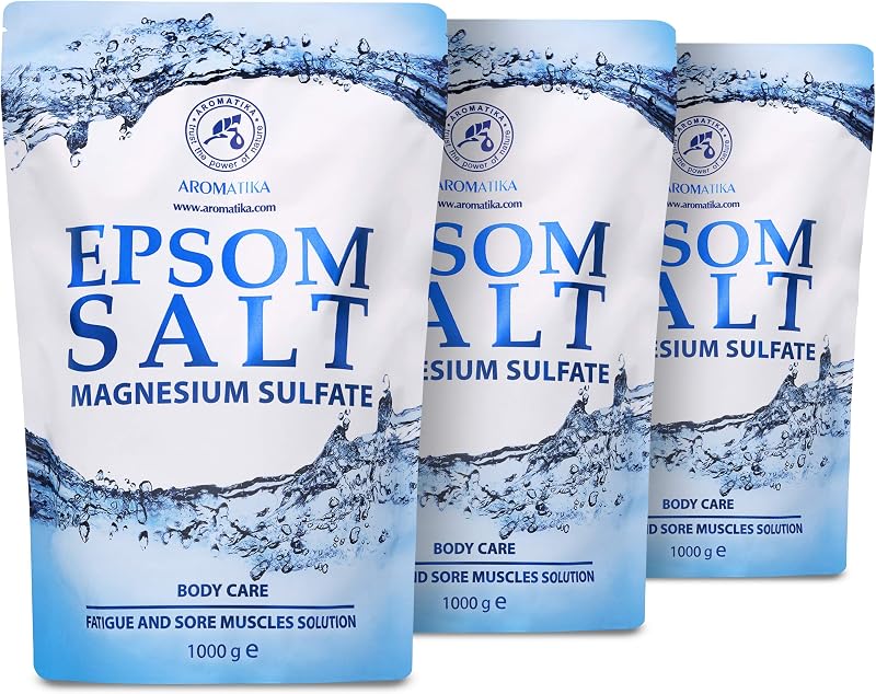 AROMATIKA Epsom Bath Salt 3kg Set - Pure Magnesium Sulphate for Muscle