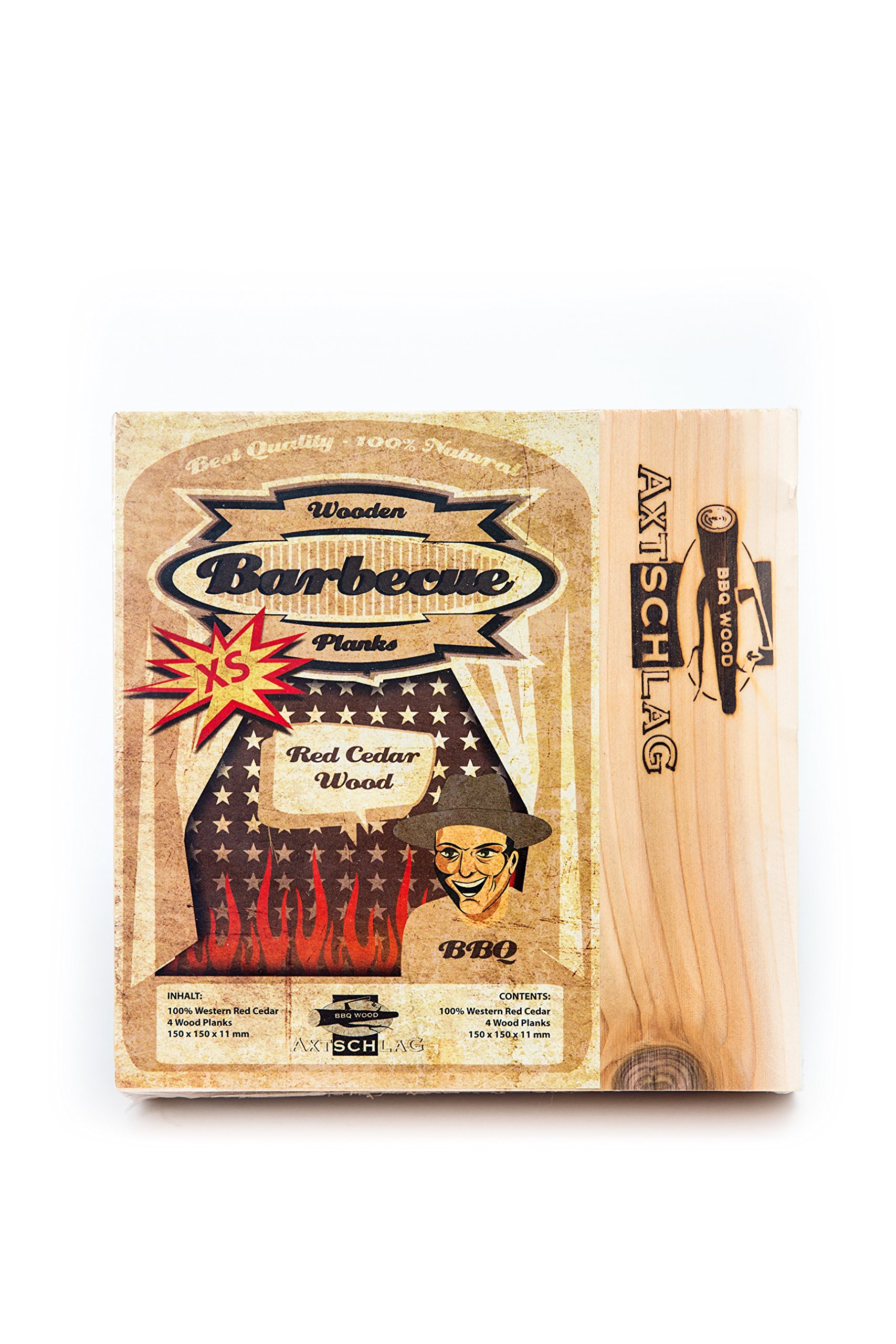 Axtschlag WPLR3 Wooden Barbecue Planks Western Red Cedar XS Pack of 4