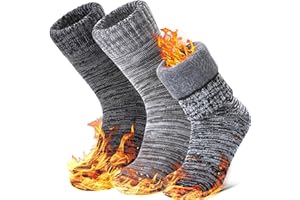 NOCIN COLOR 3 Pairs Thermal Boot Socks for Women Men Ski Thick Winter Warm Insulated Heated Socks for Extreme Cold Weather
