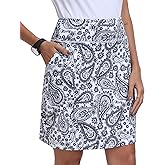 MoFiz Women's 20" Summer Knee Length Golf Skorts Athletic Skirts Casual Active Workout Sports Tennis Skirt with 4 Pockets