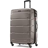 Samsonite Omni PC Hardside Expandable Luggage with Spinner Wheels, Silver, Checked-Large 28-Inch