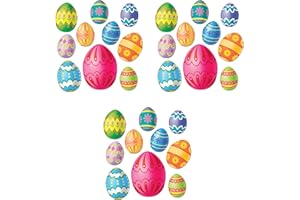 Beistle Easter Egg Cutouts, 30 Pieces – Assorted Colorful Spring Holiday-Themed Paper Decorations