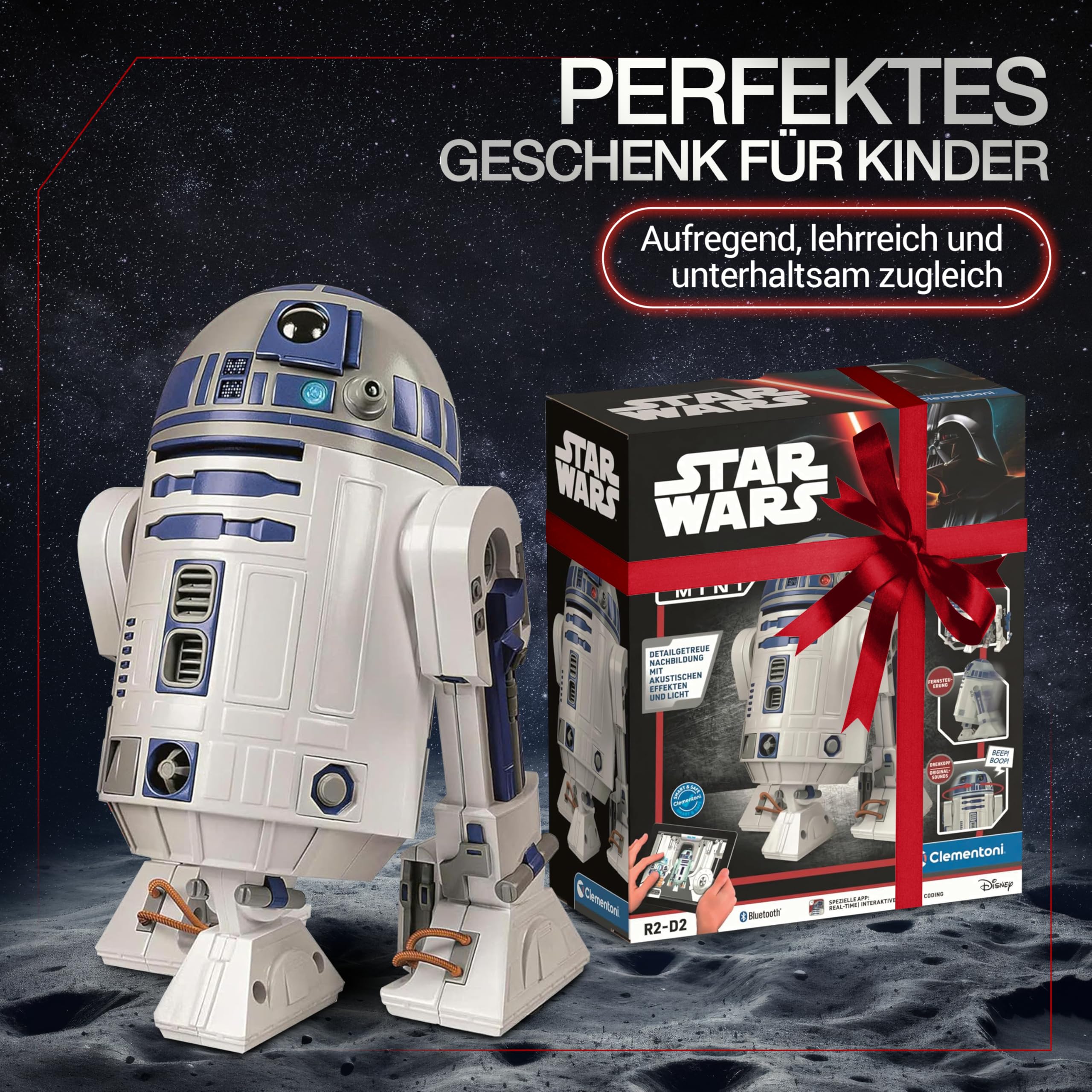 Clementoni Star Wars R2-D2 Roboter - Bausatz mit über 50 Teilen für Kinder ab 8 Jahren - Inkl. App zur Programmierung - Lernspielzeug mit Mint-Ansatz - 59457 7