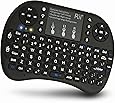 (Updated, Backlit) Rii i8+ 2.4GHz Mini Wireless Keyboard with Touchpad Mouse, LED Backlit, Rechargable Li-ion Battery-Black