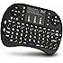 (Updated 2017,Backlit) Rii i8+ 2.4GHz Mini Wireless Keyboard with Touchpad Mouse, LED Backlit, Rechargable Li-ion Battery-Black