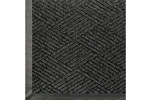 M+A MATTING WaterHog Max Diamond | Commercial-Grade Entrance Mat with Diamond Pattern & Rubber Border | Indoor/Outdoor, Quick-Drying, Stain Resistant Door Mat (Black Smoke, 4' x 6')