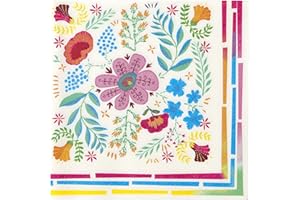 Talking Tables Boho Floral Napkins | Great for Hawaiian Luau, Summer and Birthday Celebrations | 20 Pack