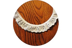 HERMOSALA 1" 1.5" 2" 2.5" 3.75" White Cotton Gathered Scalloped Ruffled Eyelet Lace Trim Sewing Notions Crafts Supply (1"_3holes_5yds)