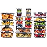 Rubbermaid Brilliance BPA Free Food Storage Containers with Lids, Airtight, for Lunch, Meal Prep, and Leftovers, Set of 22
