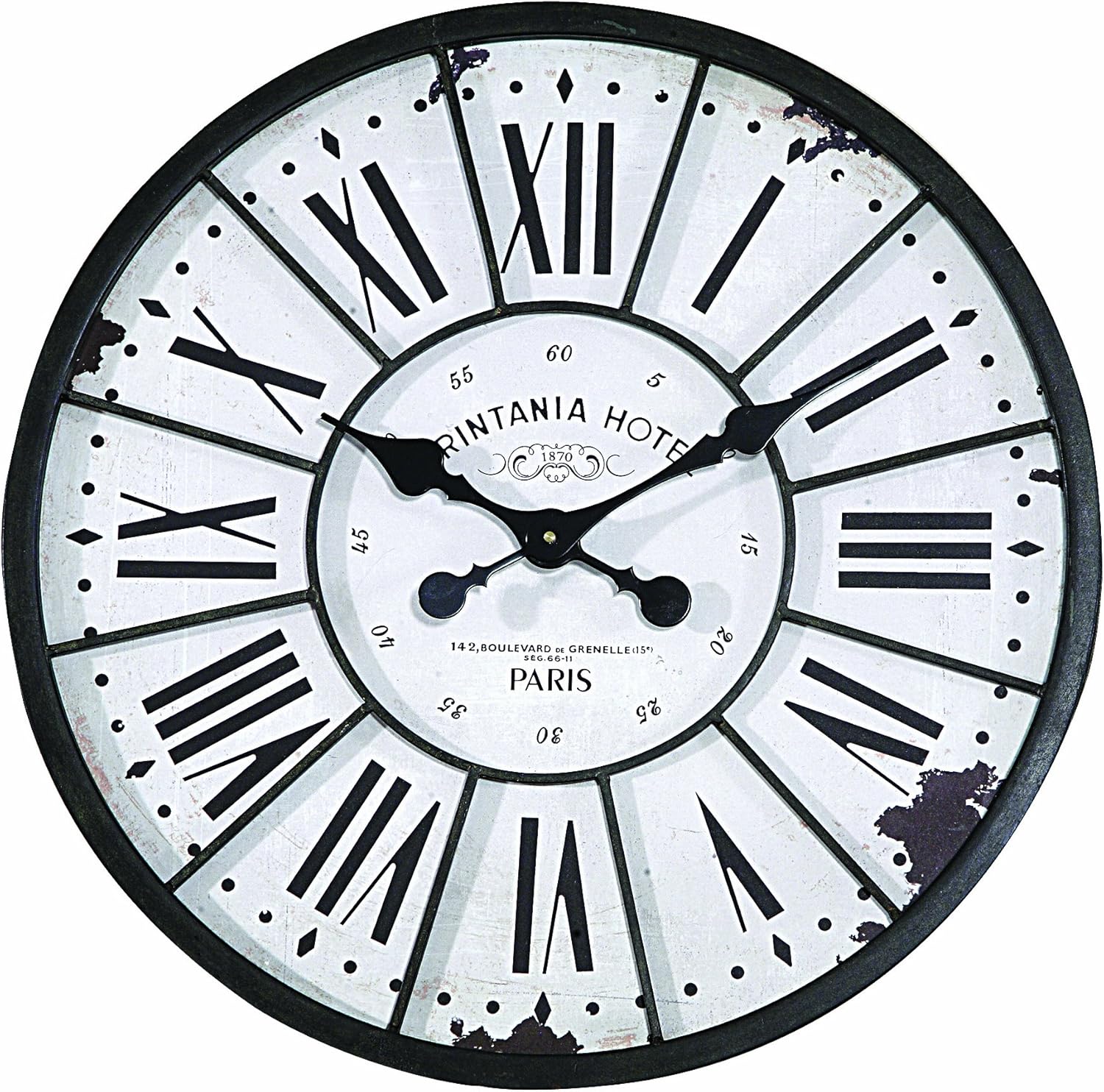 Creative Co-op Turn of The Century Style Metal and Wood Wall Clock