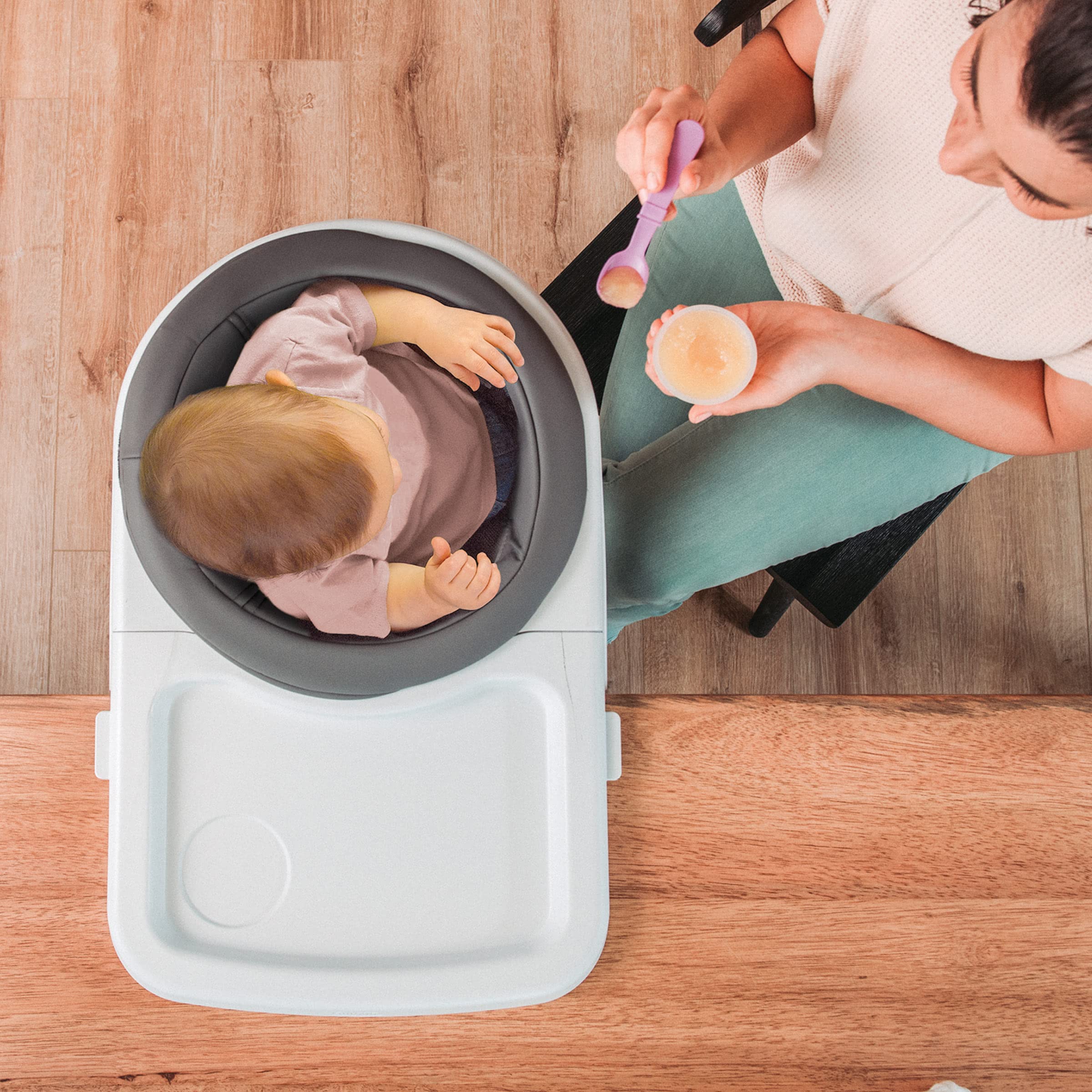 Chicco FastLock® 360 Rotating Hook-On High Chair, Portable High Chair for Babies and Toddlers, Sets up in Seconds | Charcoal/Grey