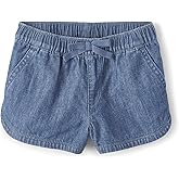 The Children's Place Baby Girls' and Toddler Pull on Chambray Shorts