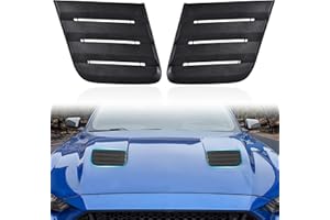 KEWISAUTO Hood Vent Cover for Ford Mustang 2018-2022, Engine Hood Scoop Air Vent Outlet Trim Cover for Ford Mustang 2018 2019 2020 2121 2022 Accessories, Self Tape & Screws, 2 PCS, Matte Black