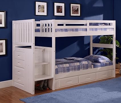 Amazon.com: American Furniture Clics Twin Over Bunk Bed with 80 ...