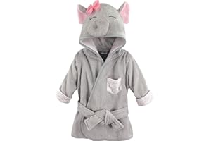 Hudson Baby Unisex Baby Cotton Animal Face Bathrobe, Pretty Elephant, One Size