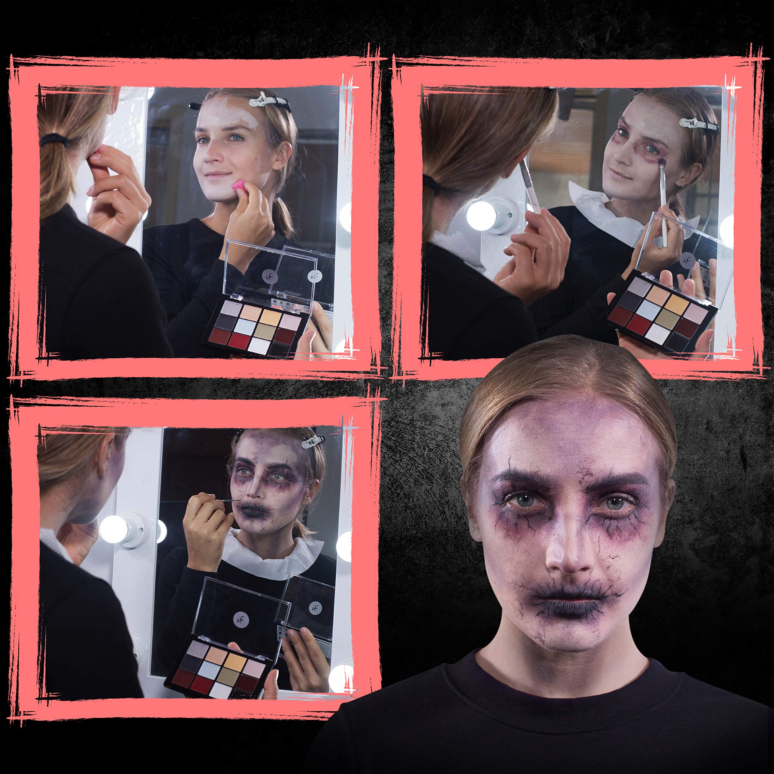 Narrative Cosmetics 12-Color Death FX Cream Palette, Professional Quick Drying Waterproof SFX Makeup for the Stage, Film, Costumes, Cosplay, Halloween