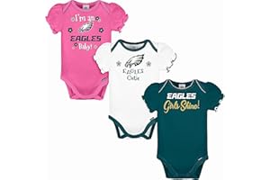 Gerber NFL baby-girls Nfl Team 3 Pack Short Sleeve Onesie Bodysuit