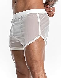 FIROTTII Mens Mesh Shorts Sexy Boxers See Through