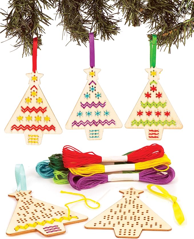 Lavoretti Di Natale Per Bimbi Di 5 Anni.Baker Ross Kit Decorativi Alberi Di Natale In Legno Ricamati A Punto Croce Perfetti Per Creazioni Fai Da Te Decorazioni E Lavoretti Artistici Natalizi Di Bambini E Bambine Confezione Da 5 Amazon It