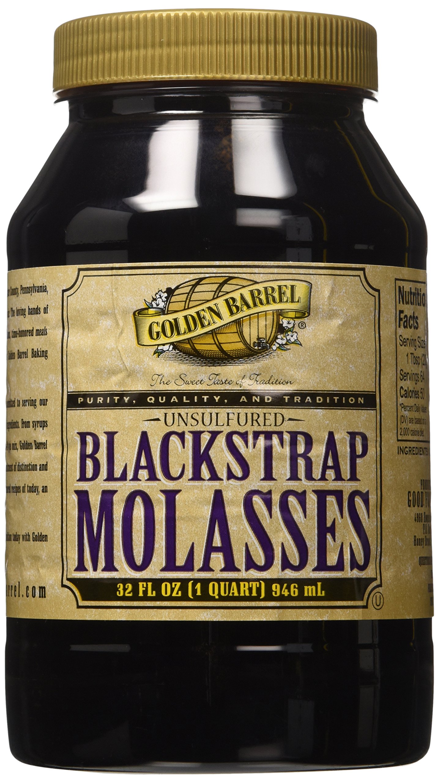 Golden Barrel Unsulfured Black Strap molasses, 32 oz Buy Online in