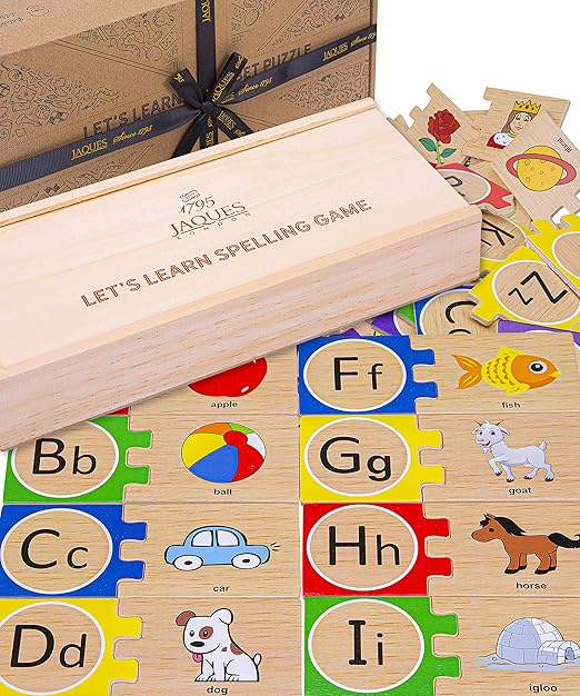 Jaques of London Alphabet Puzzle Educational Toys for 2 3 4 Year Old Boy and Girls Luxury