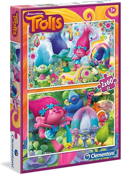 Trolls - Puzzle 2 x 60 piezas (Clementoni 07128): Amazon.es: Juguetes y juegos