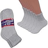 Diabetic Socks, Non-Binding Extra Wide Doctor Approved Cotton Socks for Men’s Women’s Big & Tall Size 13-15 Pack 12 Pairs