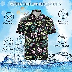 Xdceu Men's Dinosaur Golf Polo Shirt Dinosaur Golf