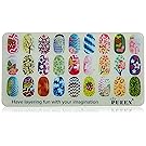 PUEEN Nail Art Stamping Plate -Double Fun 01 - Layering Collection 125x65mm Unique Nailart Polish Stamping Manicure Image Plates Accessories Kit - BH000724