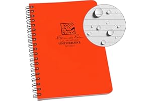 Rite in the Rain Weatherproof Side Spiral Notebook, 4.625" x 7", Orange Cover, Universal Pattern (No. OR73)