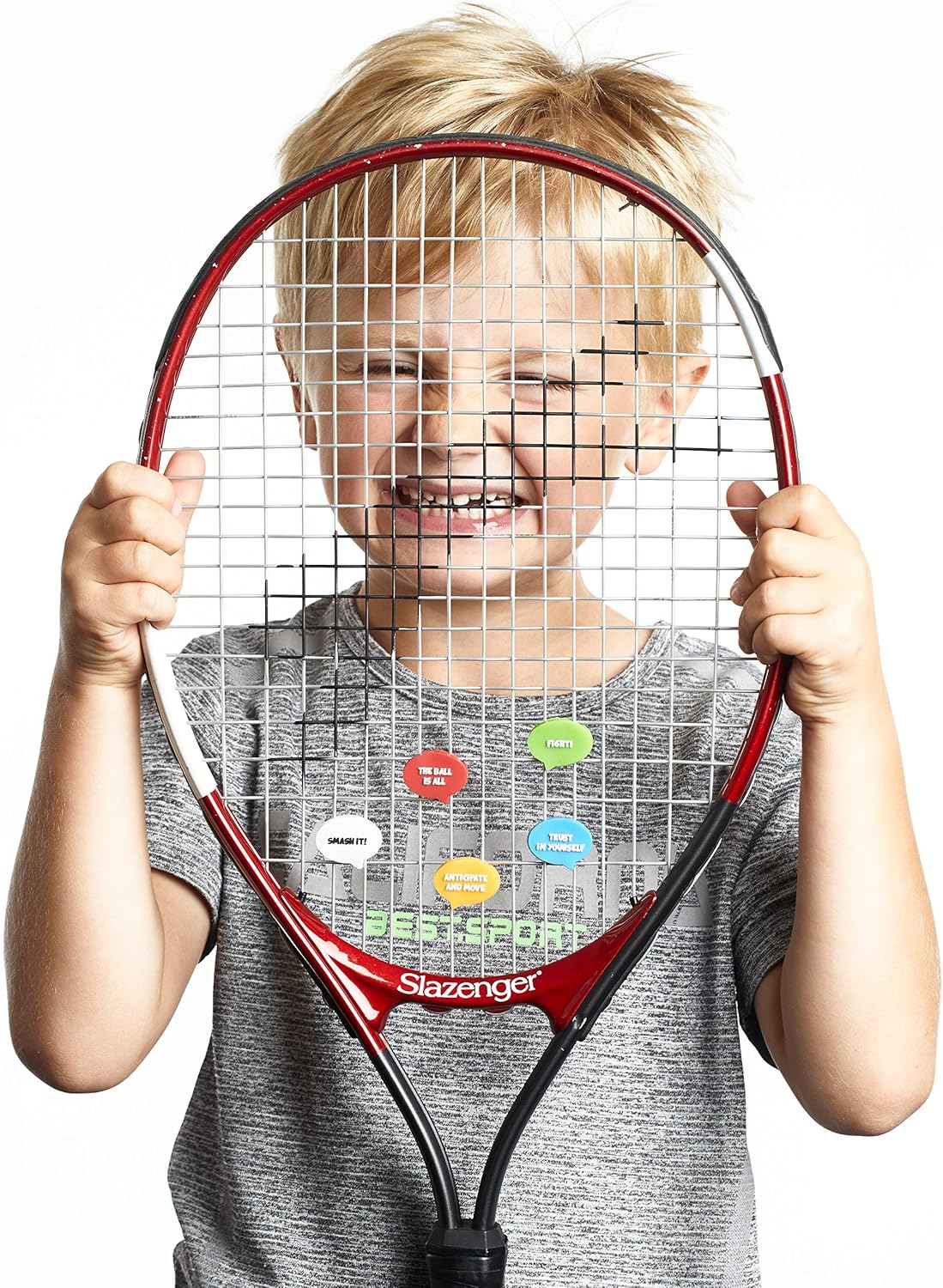 BusyBee Tennis Vibration Dampener (10 Pack). Unique Tennis Gift for Kids, Women and Players with 10 Motivational Slogans : Sports & Outdoors