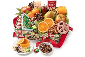 A GIFT INSIDE Holiday Chocolate, Nuts & Fresh Fruit Gift Basket
