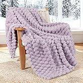 Whale Flotilla Throw Blanket for Couch with Jacquard Pattern, Fuzzy Soft Cozy Exquisite Blankets for All Season, Warm and Fluffy, 50x60 Inch, Lilac