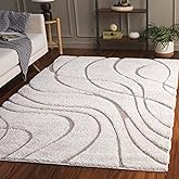 SAFAVIEH Florida Shag Collection Area Rug - 5'3" x 7'6", Cream & Beige, Non-Shedding & Easy Care, 1.2-inch Thick Ideal for Hi