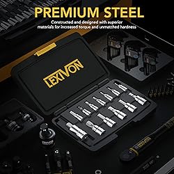 LEXIVON HEX Bit Socket Set, Premium S2 Alloy Steel