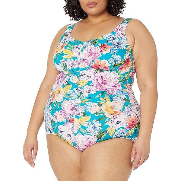 Becca Women's Shirred V-Wire One-Piece Swimsuit - Green - One-Piece Swimsuits