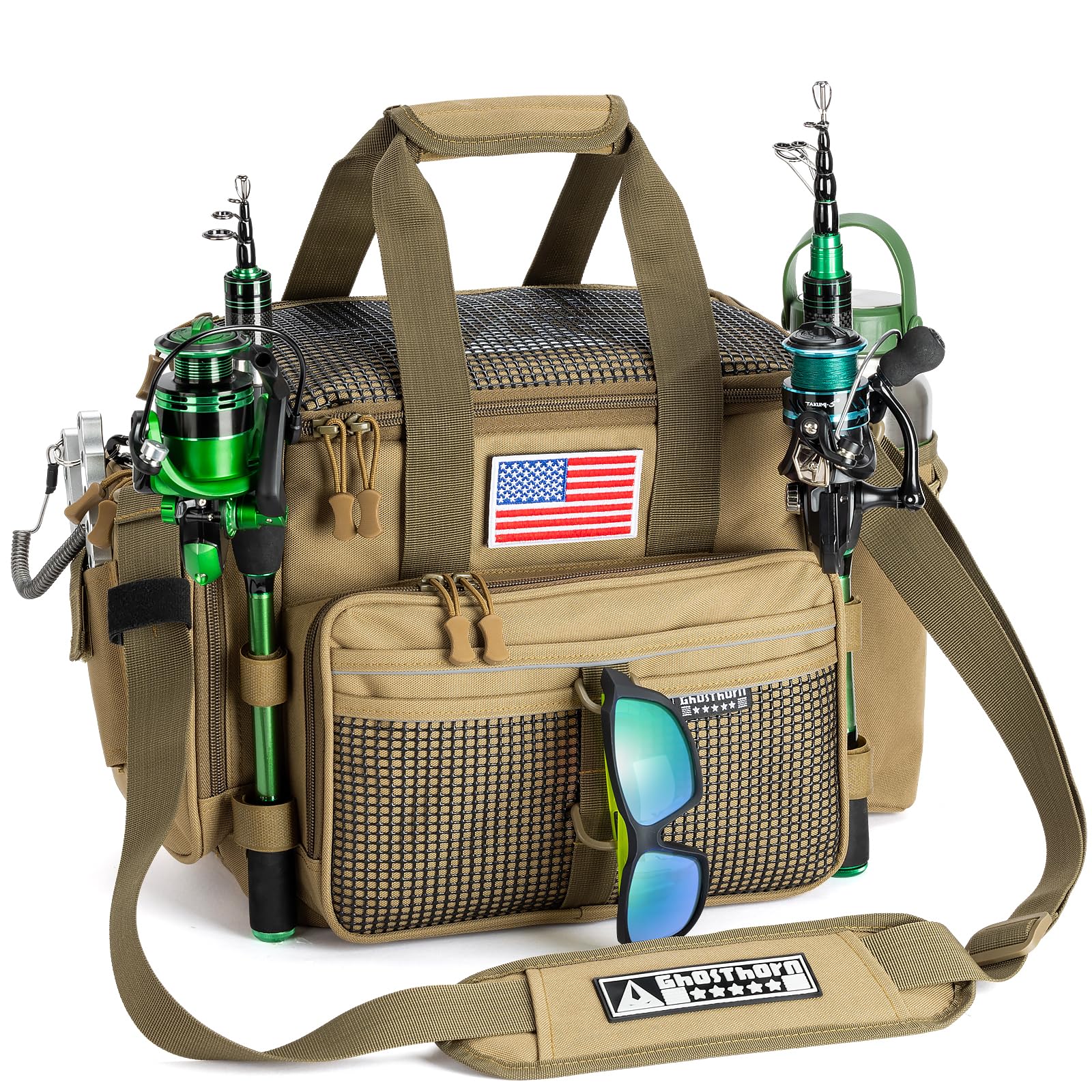 Photo 1 of Ghosthorn Fishing Tackle Bags Salt Water Resistant Tackle Box Bag -large capacity tackle storage
