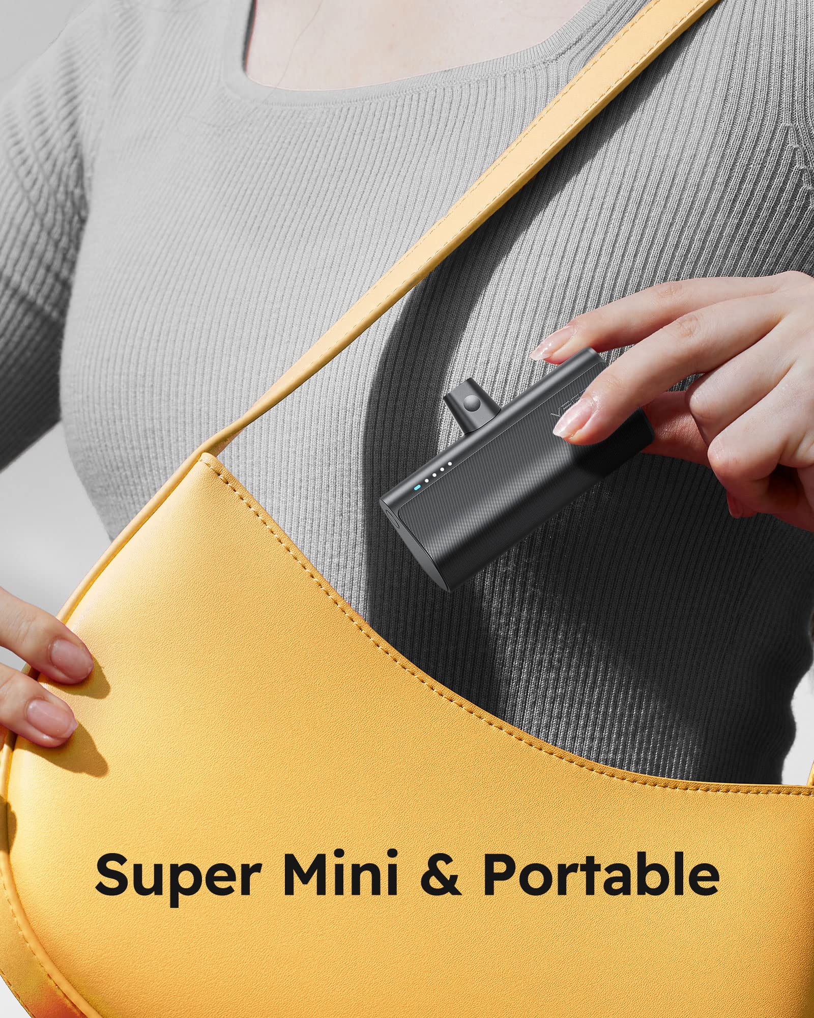 VEGER Portable Charger, USB C Power Bank, 5000mAh Mini Battery Pack Fast Charging 20W Small Charging Bank for iPhone 16/16 Pro/16 Pro Max/15, Samsung Galaxy S25, S24, S23, Note 20, Pixel, Moto, LG