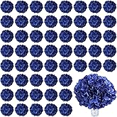 AVIVIHO 60 PCS Navy Blue Hydrangea Artificial Flowers Bluk Fake Hydrangea Silk Flowers with Stems for Wedding Party Home Decor Table Centerpieces Florals Bouquets Arrangement Arch Festival Decoration