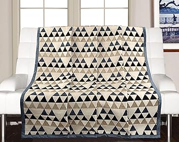 Saral Home Soft Reversible Decorative Chenille Sofa Covers, 140x210cm, Grey