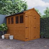 TigerFlex Shiplap Apex Shed 8x6 ft Double Door Red Cedar Garden Wooden view 3
