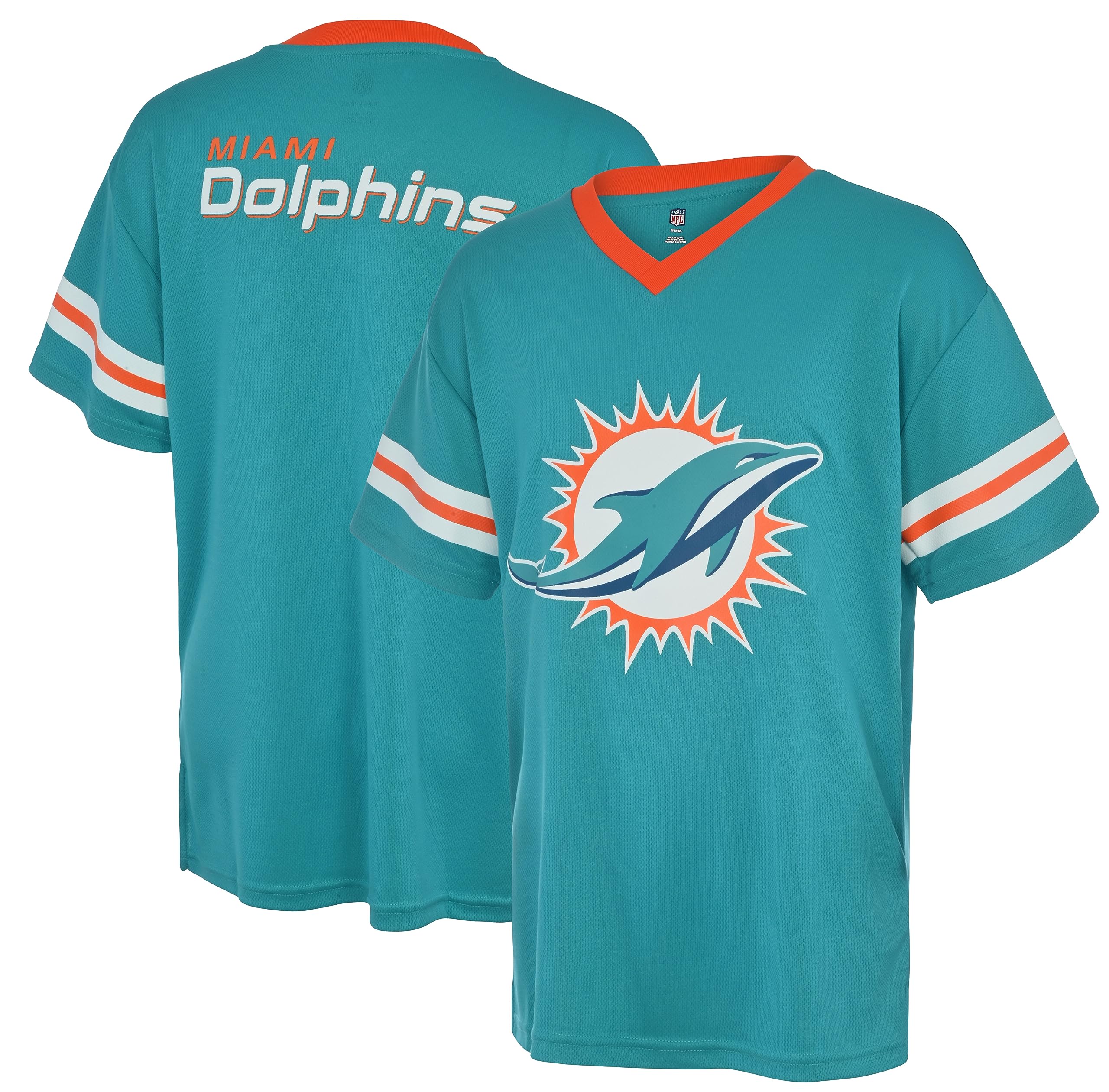 Outerstuff NFL Kids Youth 4-20 Official Game Day Team Jersey - Miami Dolphins (Aqua sprintf a, Numeric, Regular) Image